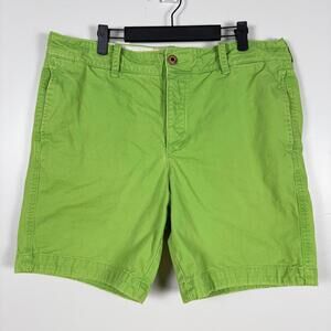 Hollister Mens Chino Shorts Green Size 36 Waist Casual Cotton Summer Flat Front